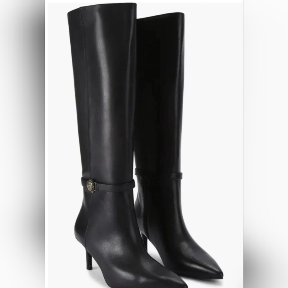 Kurt Geiger Black Knee-High Heeled BOOTS MSRP$268